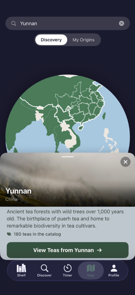 Tea Origins Map